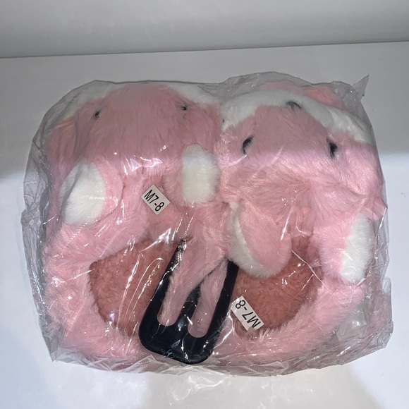 PINK RABBIT SLIPPERS - Picture 2 of 4